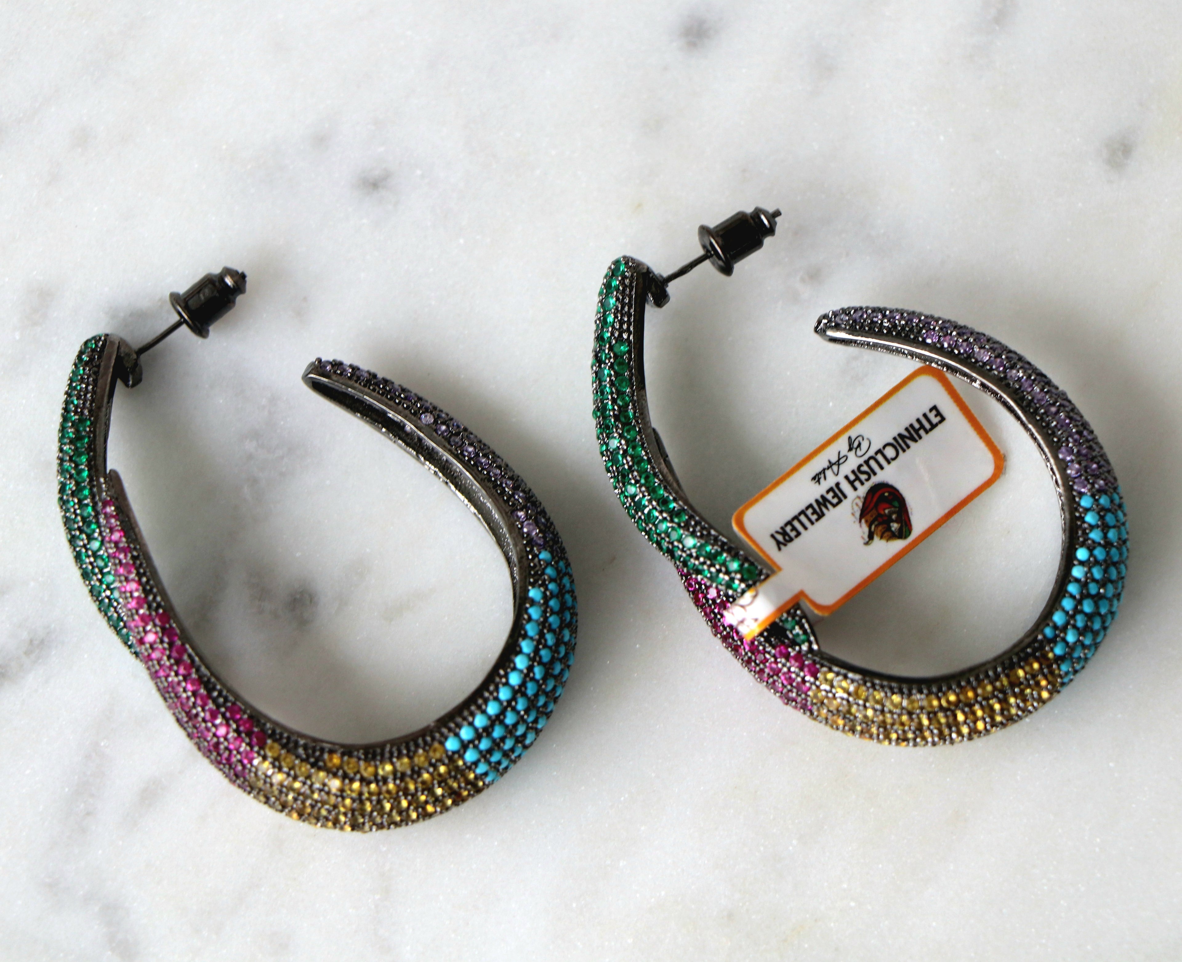 Vibrant Spectrum Hoop Earrings