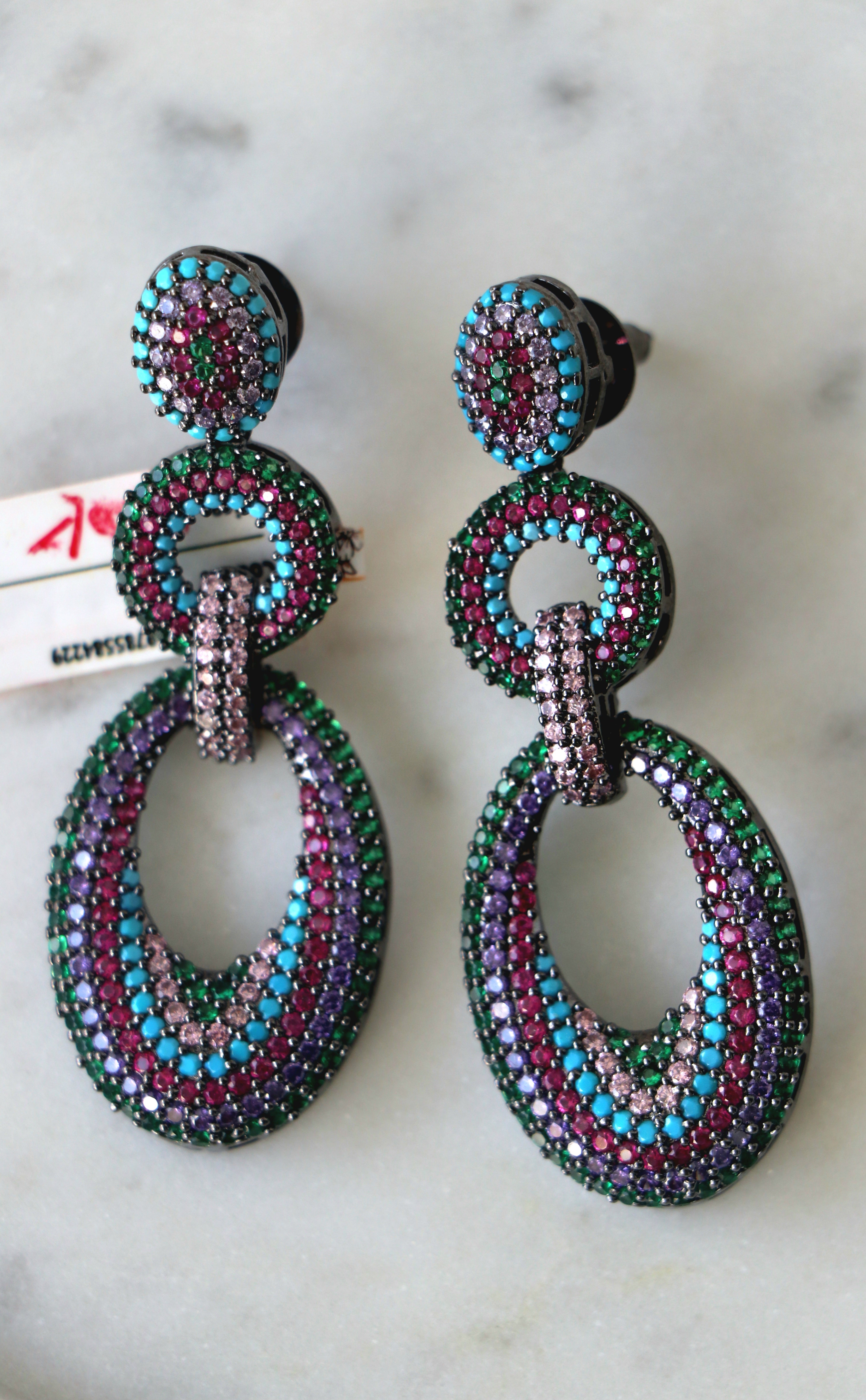 Vibrant Cascade Gemstone Earrings