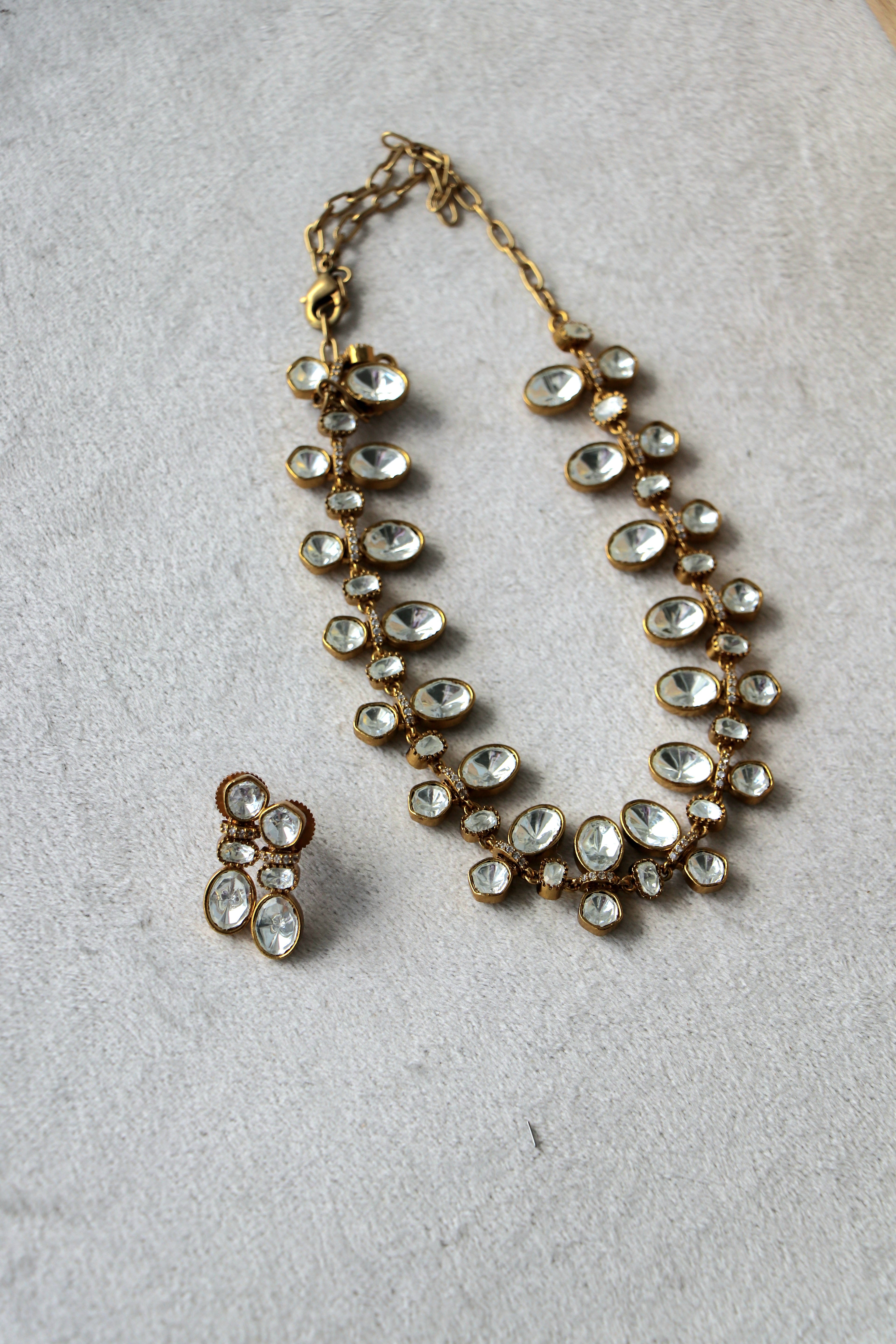 Vintage Antique Plated Moissanite Choker Set