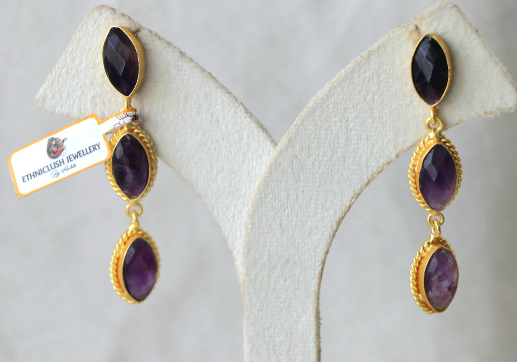 Violet Cascade Drop Earrings