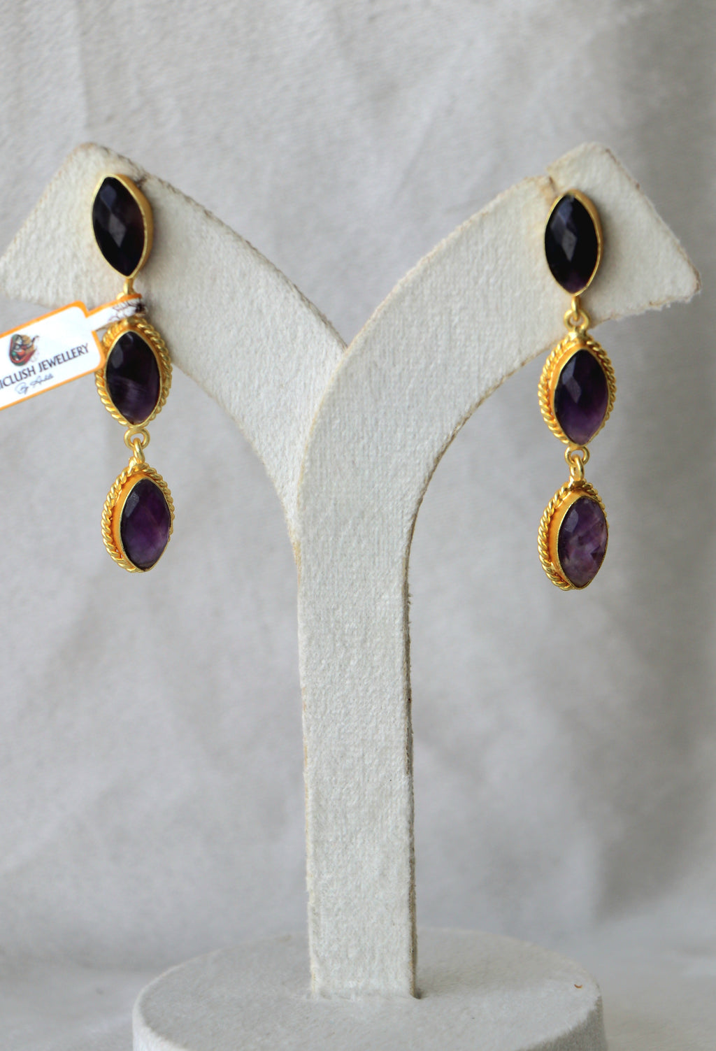 Violet Cascade Drop Earrings