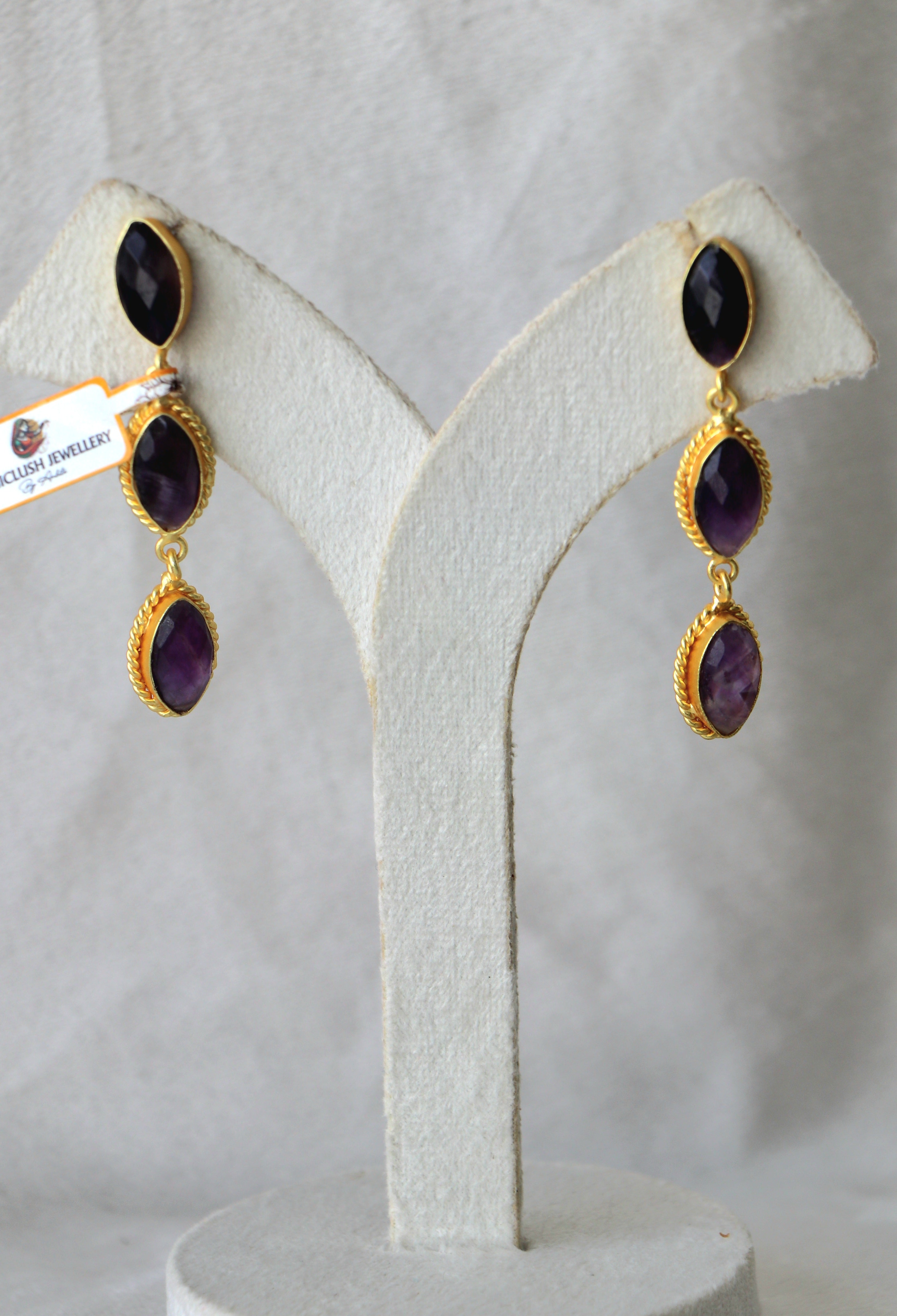 Violet Cascade Drop Earrings