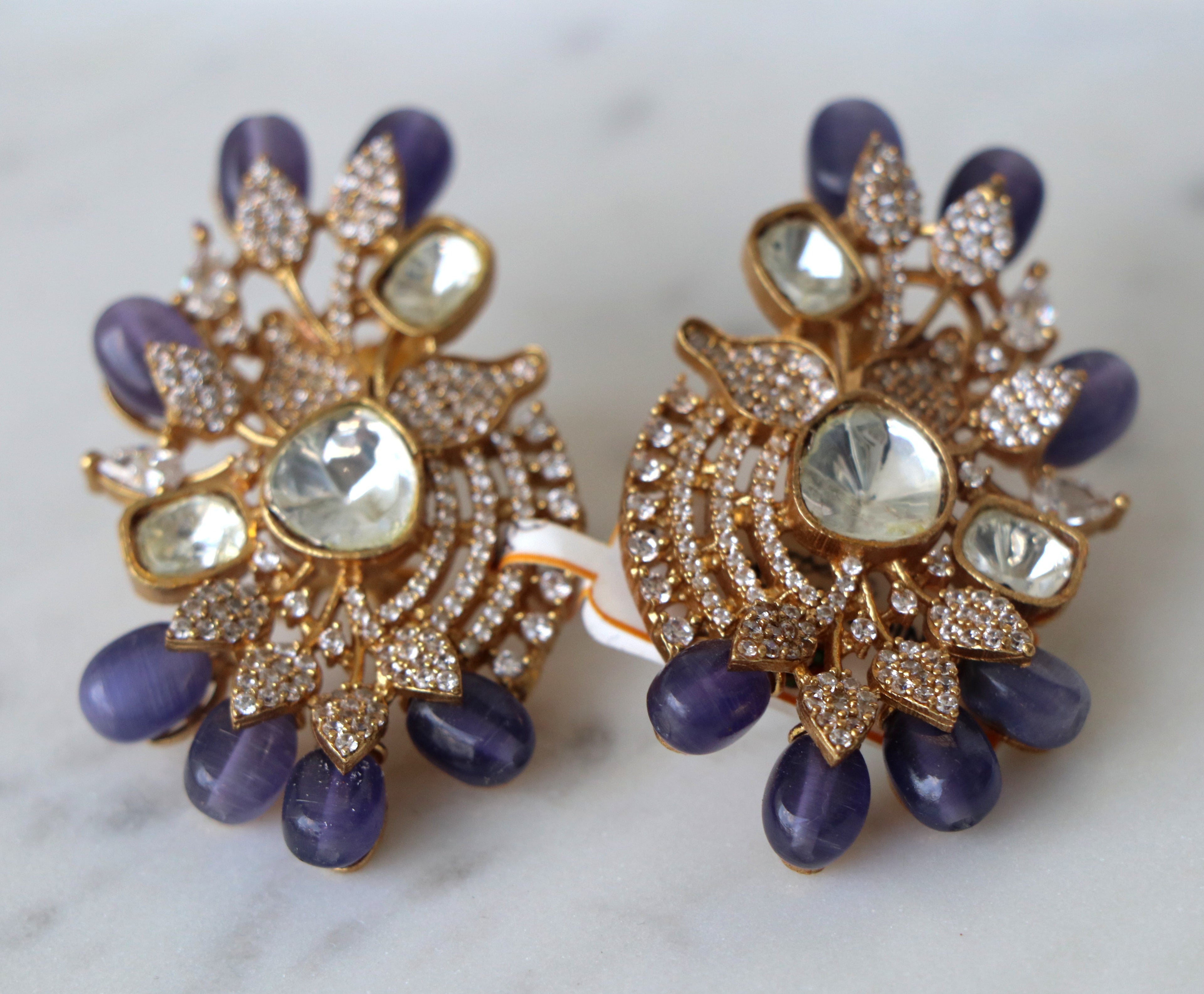 Violet Bloom Statement Earrings