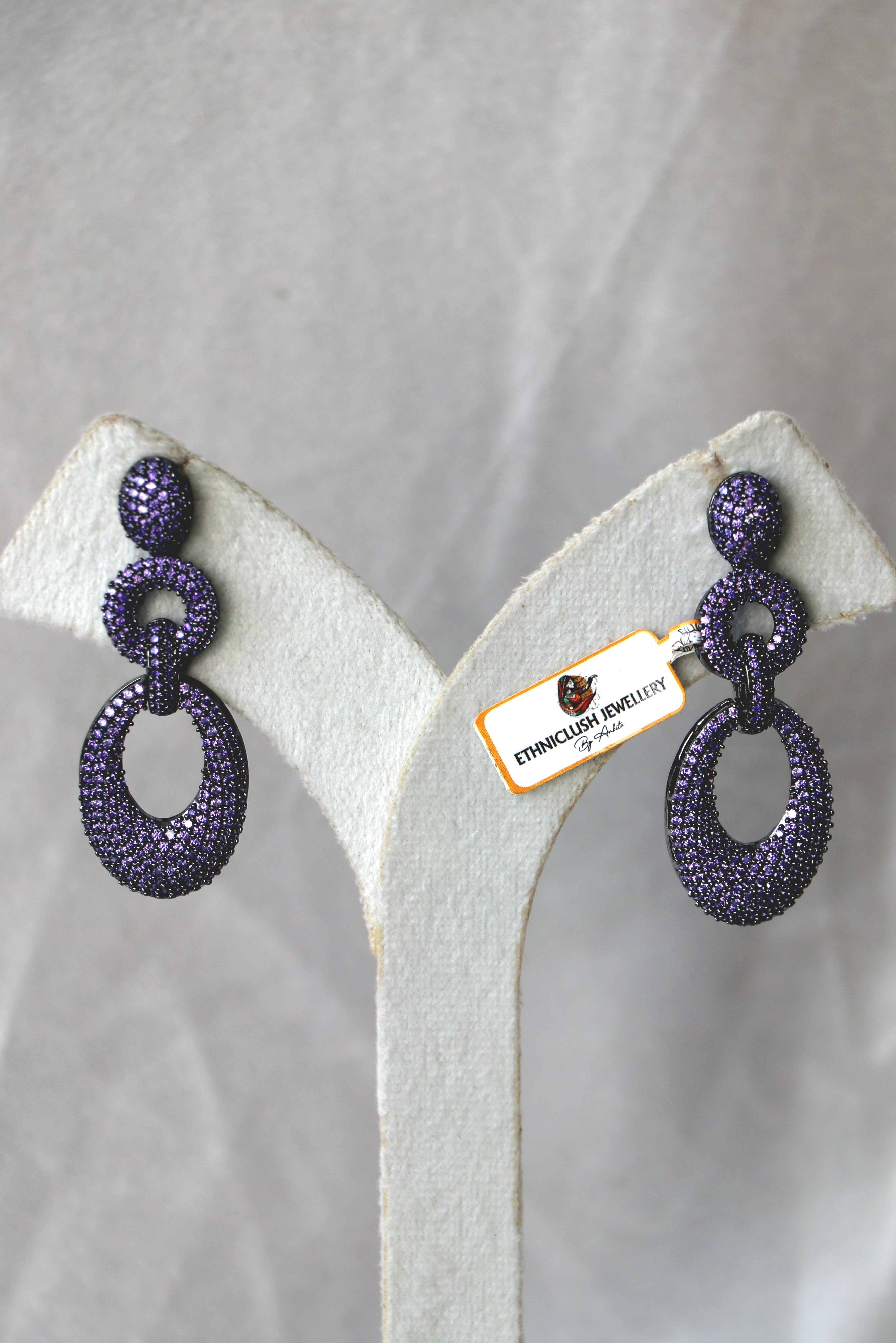 Violet Cascade Statement Earrings