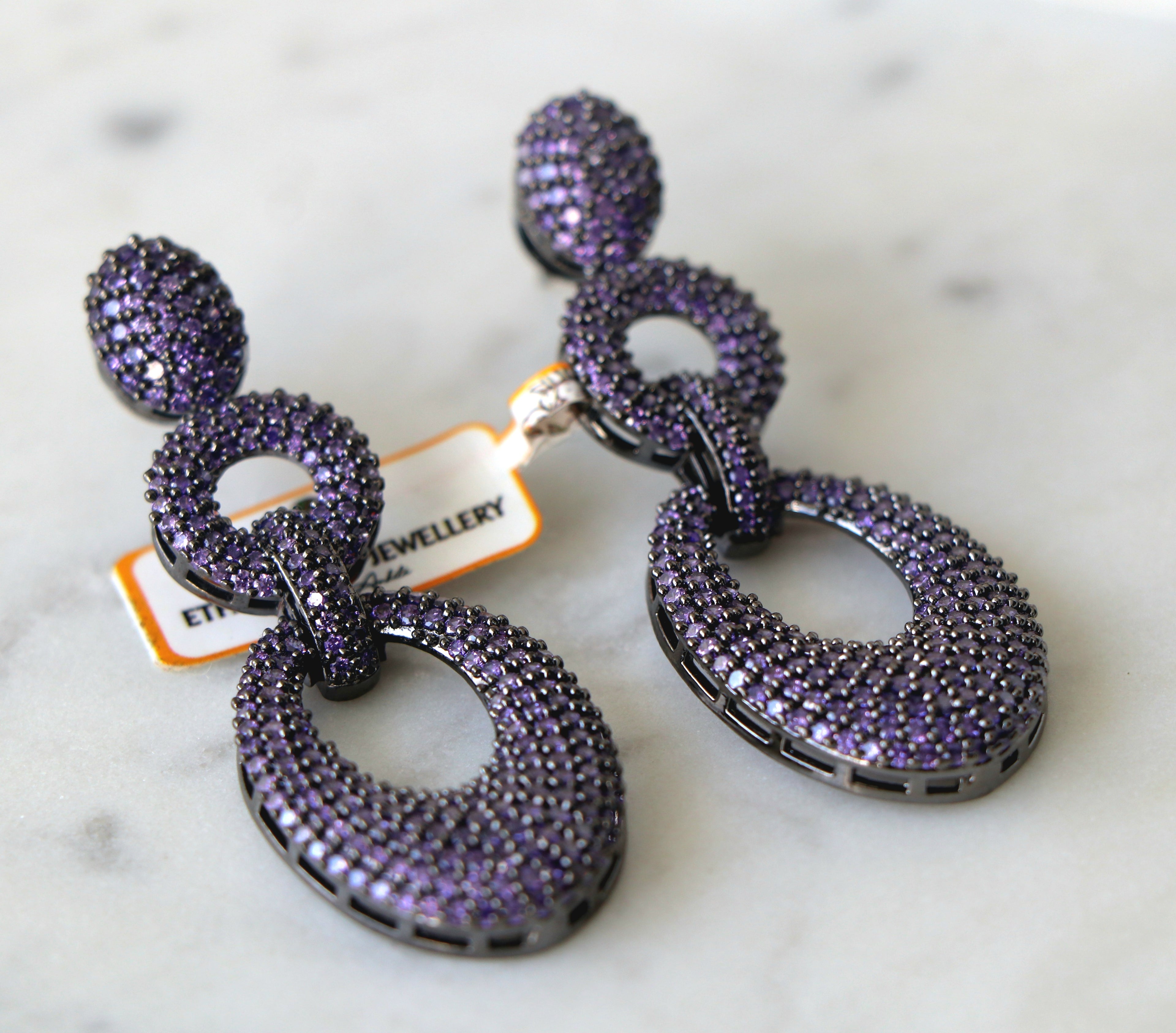 Violet Cascade Statement Earrings