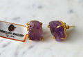 Violet Raw Gem Stud Earrings