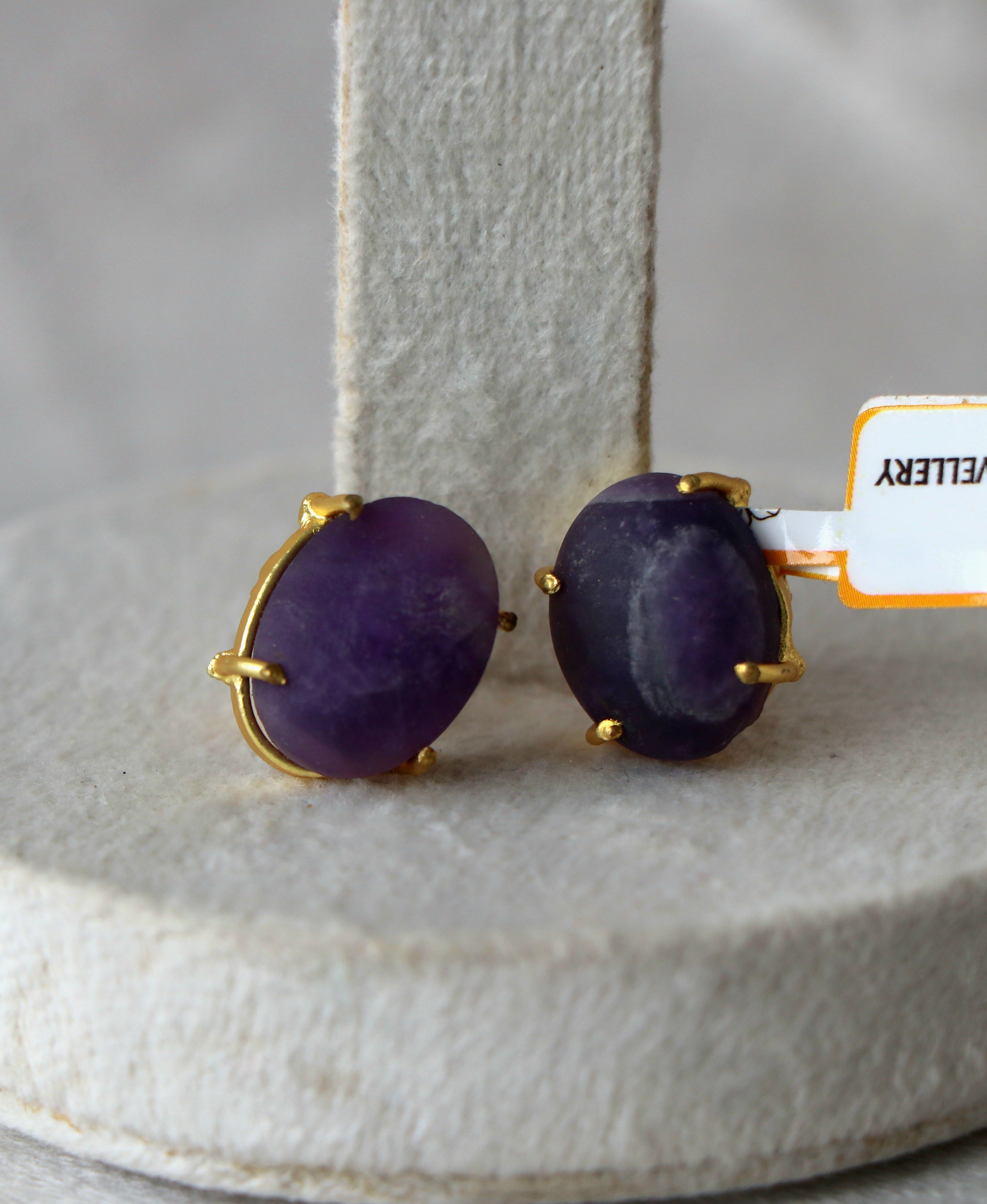 Violet Reverie Oval Earrings