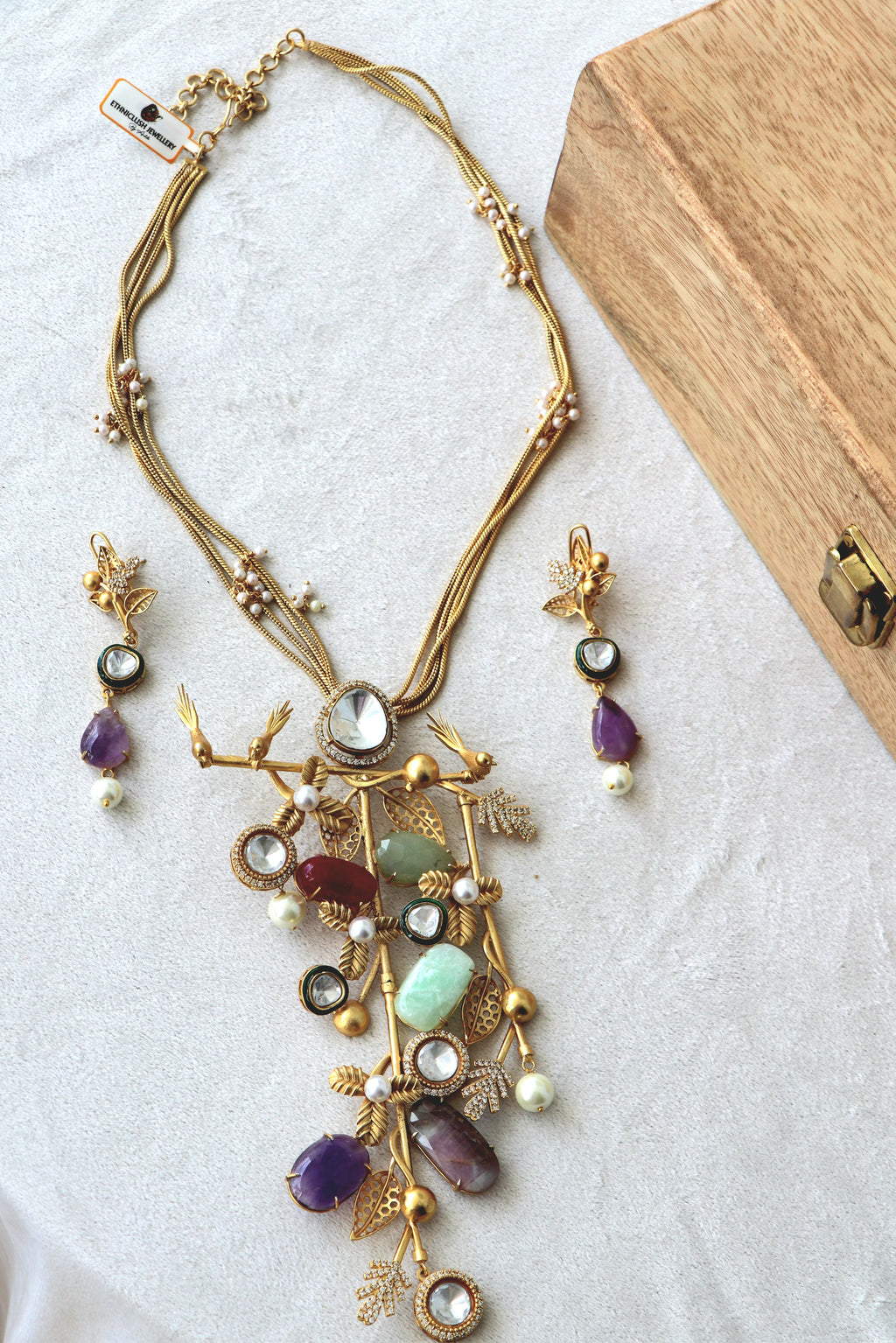 Nature's Symphony Handcrafted Gemstone Necklace Set