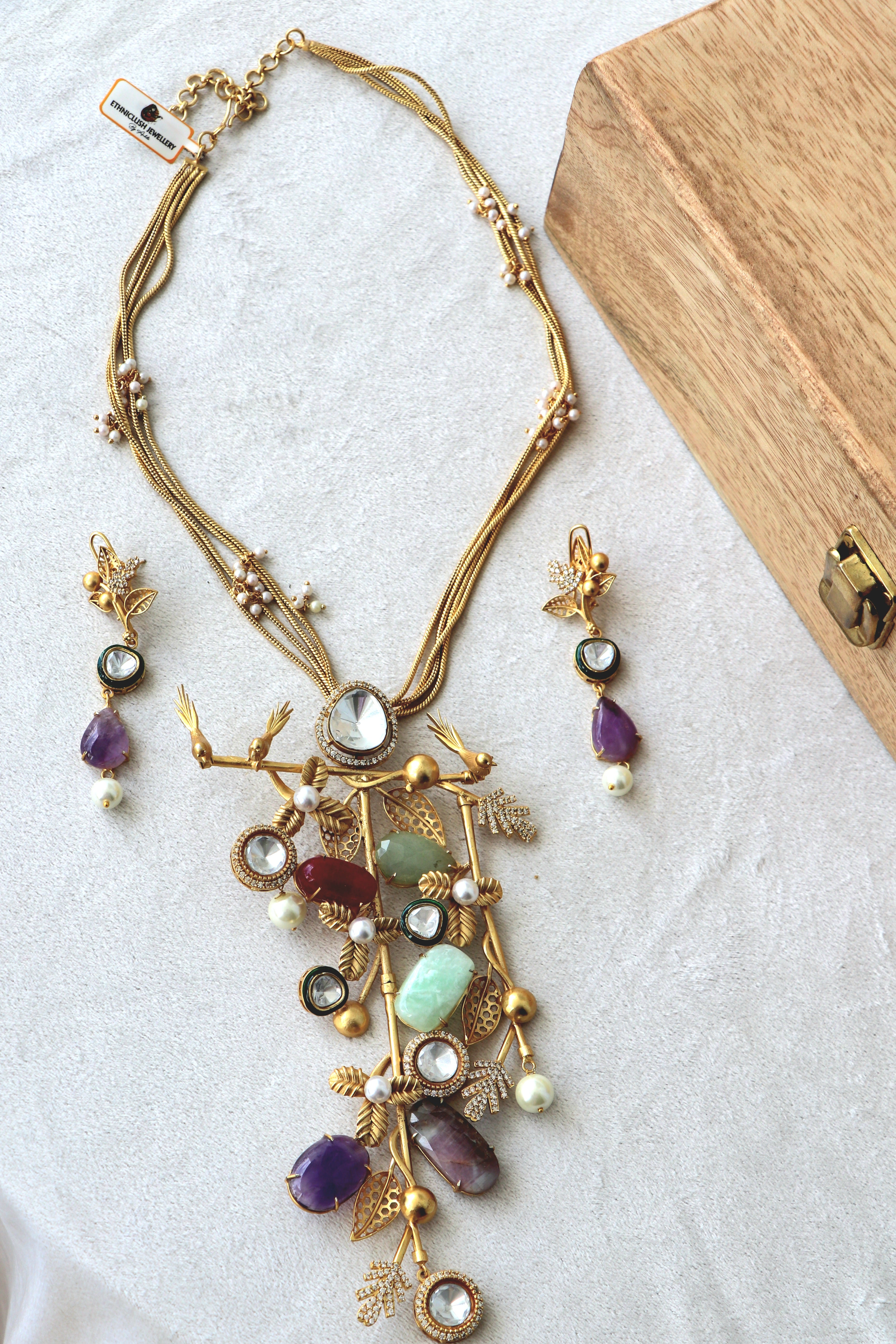 Nature's Symphony Handcrafted Gemstone Necklace Set