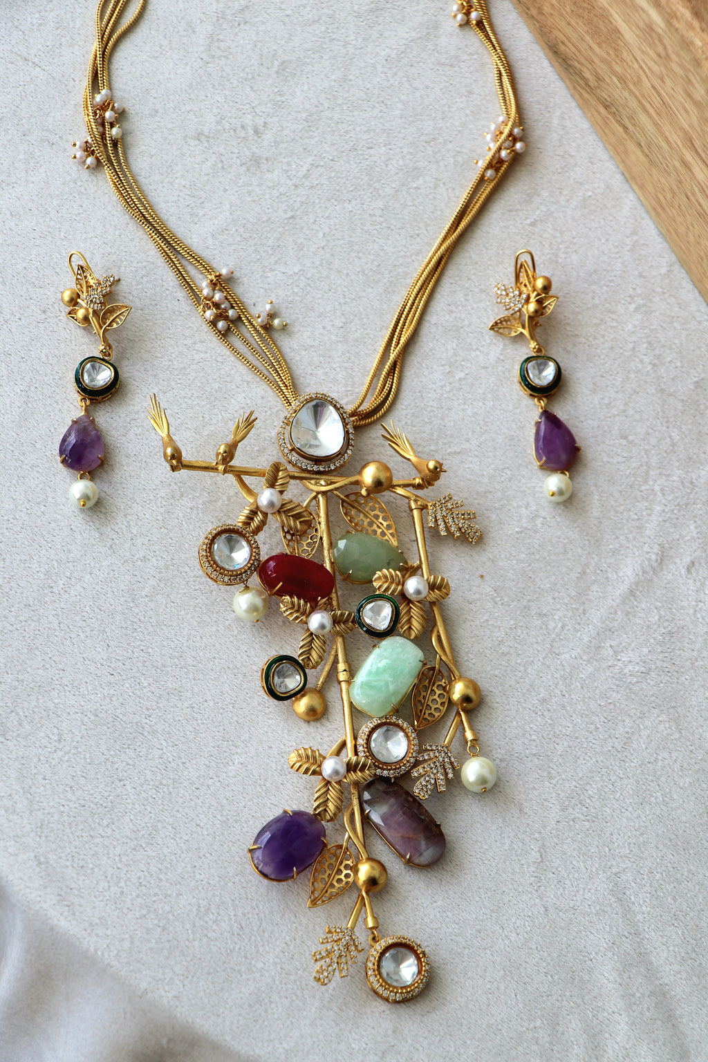 Nature's Symphony Handcrafted Gemstone Necklace Set