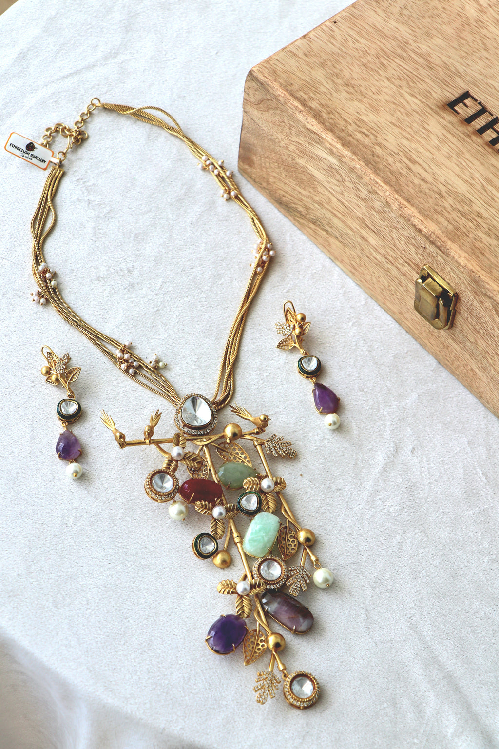 Nature's Symphony Handcrafted Gemstone Necklace Set
